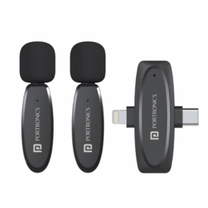 PORTRONICS Vlogmate Dual Wireless Microphone With Type C and 8 Pin Reciever